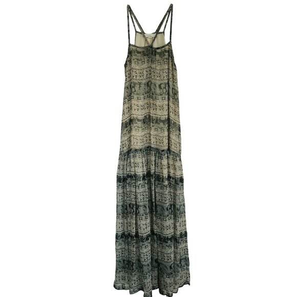 Womens Soft Flowy Sleeveless Halter Maxi Dress Multi Print Sz. S Boho‎ Beach - Picture 1 of 13